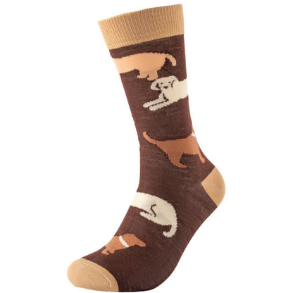 Playful Dog Rabbit Quarter Socks - Brown - EU38-45(US5-11) - image 1