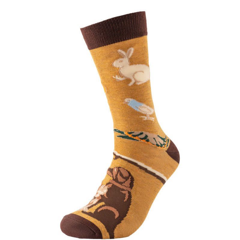 Playful Dog Rabbit Quarter Socks - Yellow - EU38-45(US5-11) - image 4