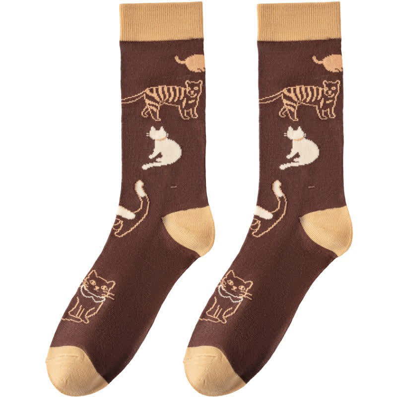 Cute Cat Quarter Socks(4 Pairs) - image 5