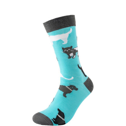 Cute Cat Quarter Socks(4 Pairs) - Blue - EU38-45(US5-11) - image 4