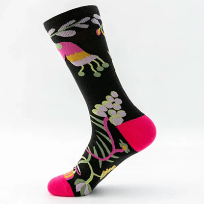 Funny Colorful Floral Pattern Quarter Socks(5 Pairs) - image 8