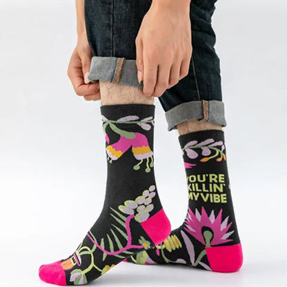 Funny Colorful Floral Pattern Quarter Socks(5 Pairs) - image 2