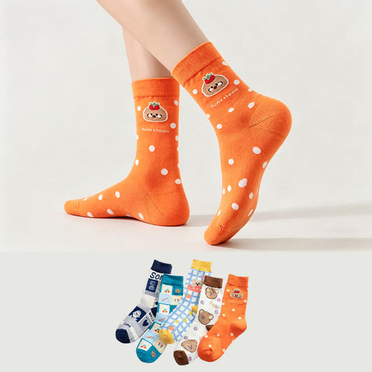 Cute Animal Quarter Socks (5 Pairs) - image 0