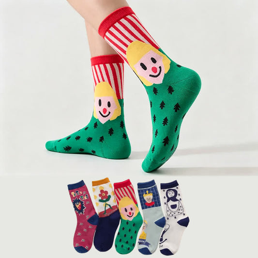 Fun Graphic Quarter Socks(5 Pairs) - image 0