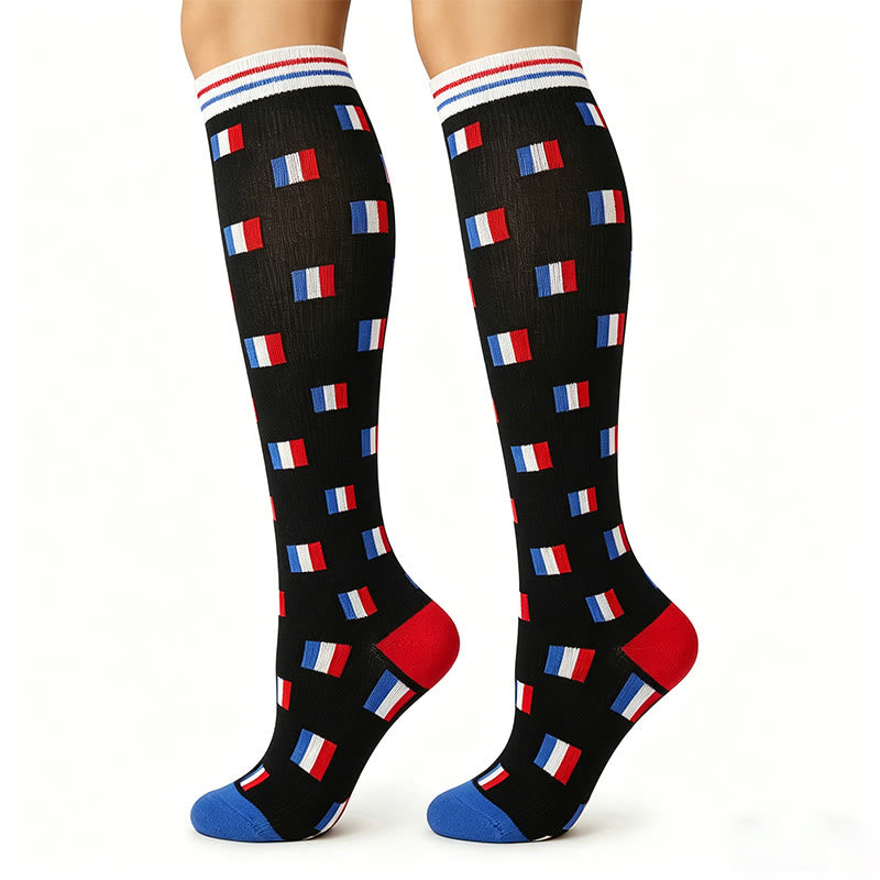 National Flags Compression Socks(6 Pairs) - France - S/M - image 5