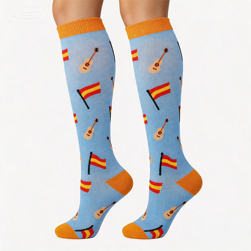 National Flags Compression Socks(6 Pairs) - Spain - S/M - image 6