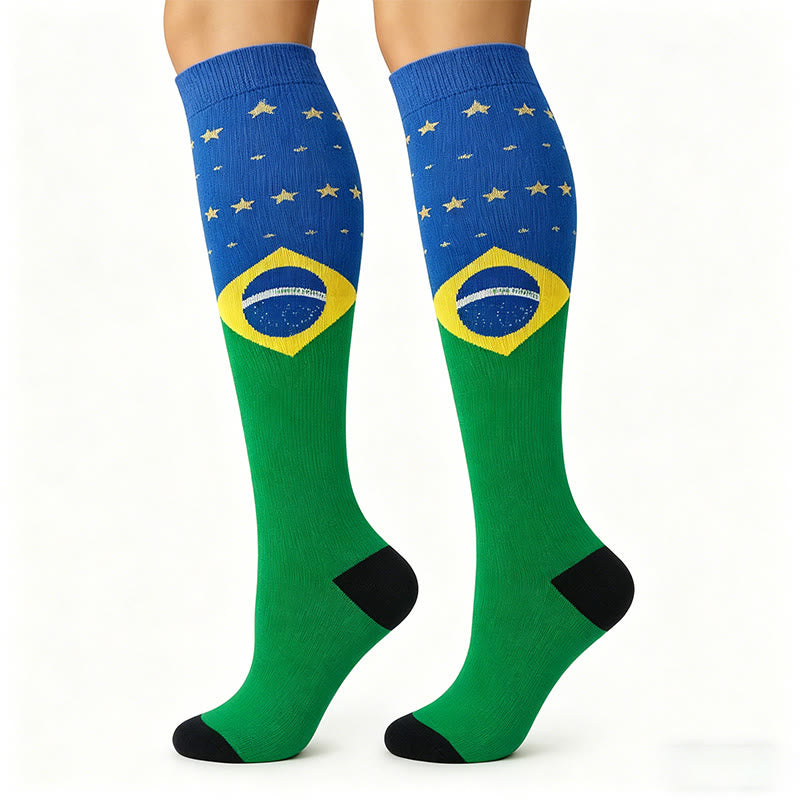 National Flags Compression Socks(6 Pairs) - Brazil - S/M - image 3