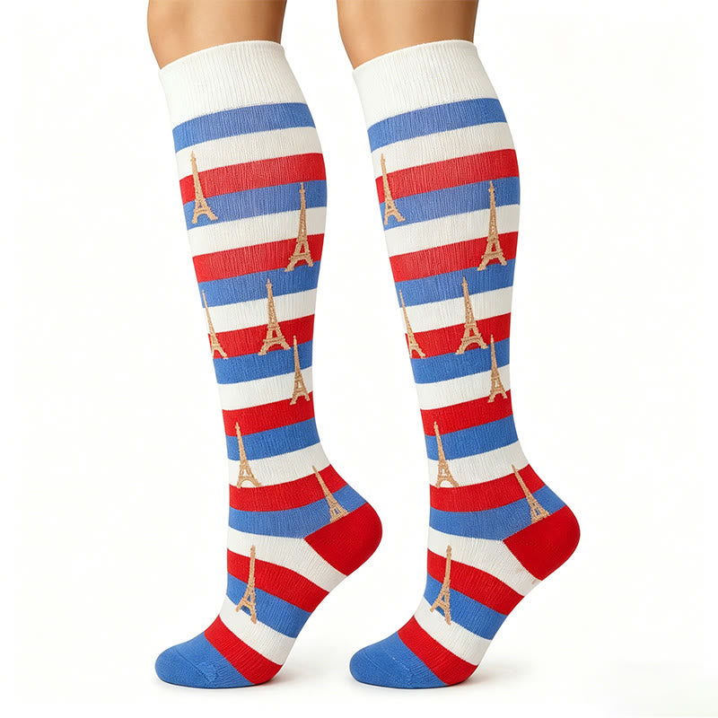 Flag Stripe Compression Socks(5 Pairs) - France - S/M - image 4