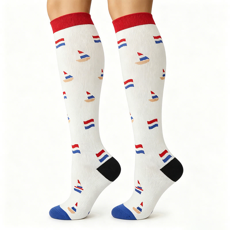 Union Flag Sport Compression Socks(6 Pairs) - White - S/M - image 4