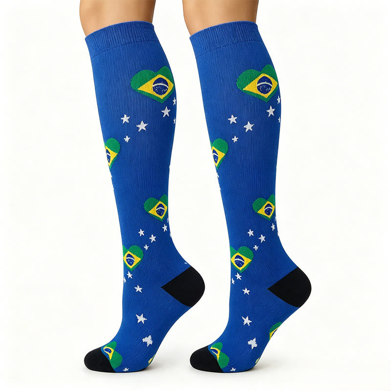 Union Flag Sport Compression Socks(6 Pairs) - Blue - S/M - image 6