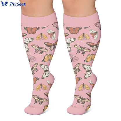 Plus Size Colorful Butterfly Compression Socks - image 3