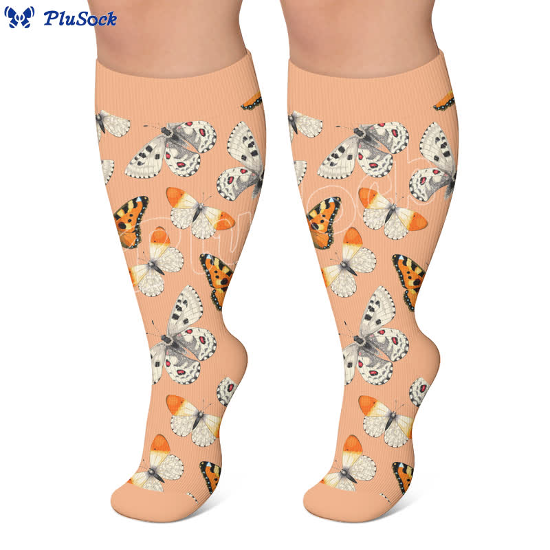 Plus Size Colorful Butterfly Compression Socks - image 4