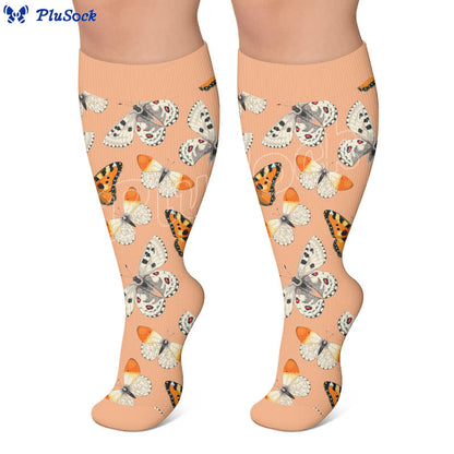 Plus Size Colorful Butterfly Compression Socks - image 4