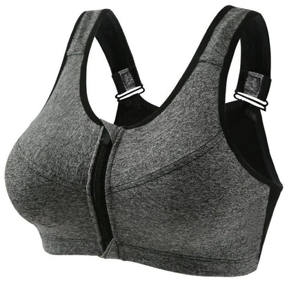Front Zip Support Sport Wireless Bra(2 Packs) - Grey - 5XL - image 9