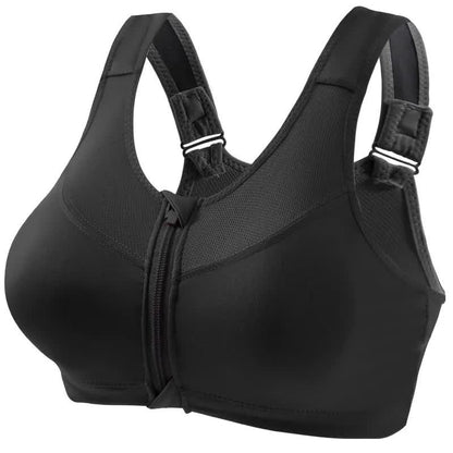 Front Zip Support Sport Wireless Bra(2 Packs) - Black - 5XL - image 10