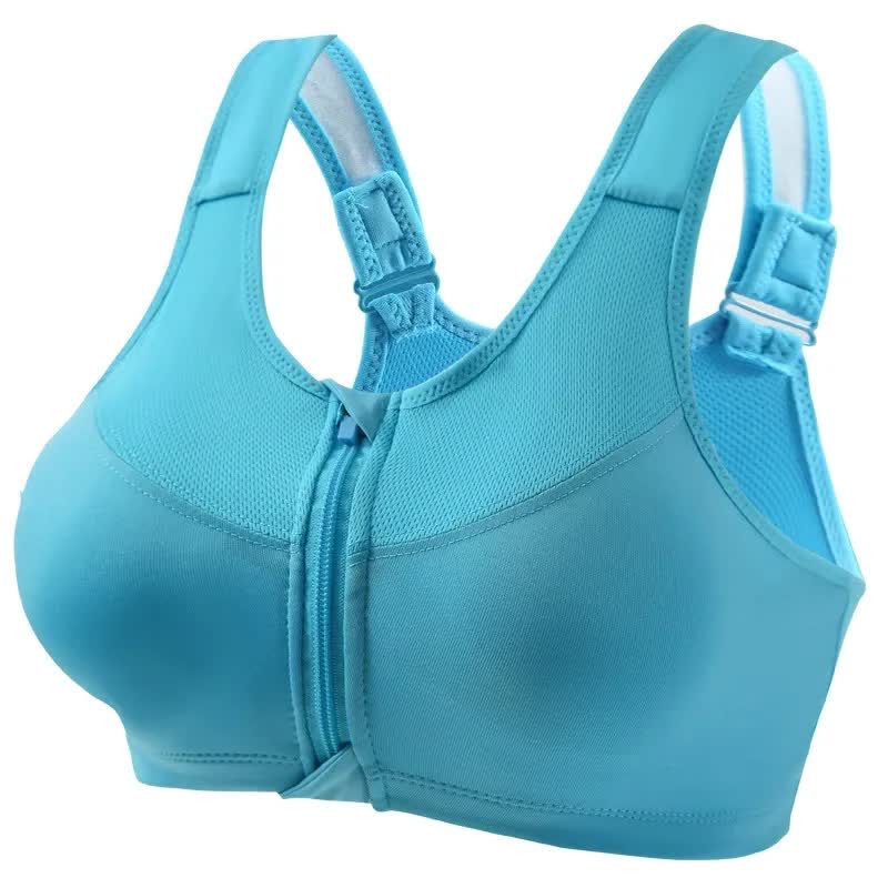 Front Zip Support Sport Wireless Bra(2 Packs) - Blue - 5XL - image 12