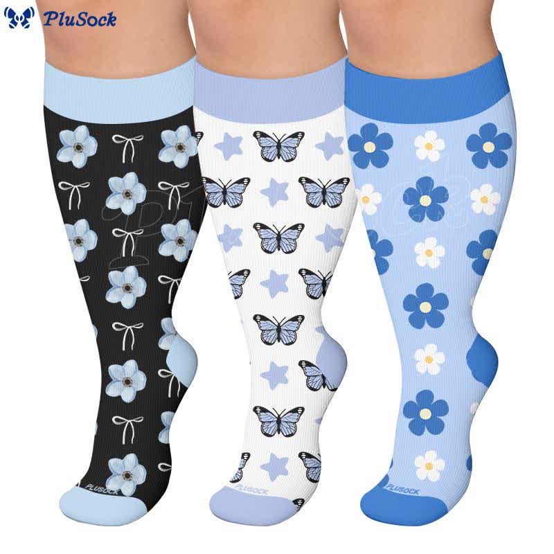 Plus Size Butterfly Star Compression Socks - image 0
