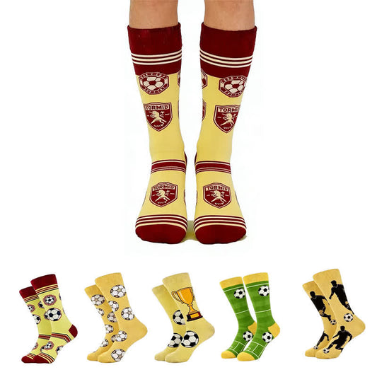 Trendy Soccer Pattern Quarter Socks (5 Pairs) - image 0