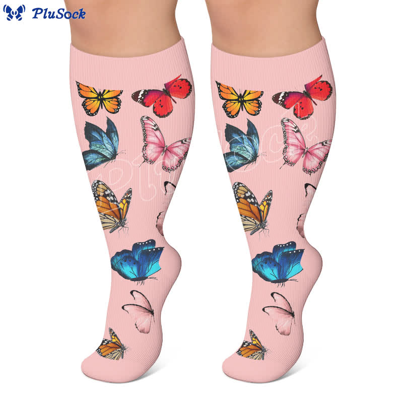 Plus Size Sweet Butterfly Compression Socks - image 2