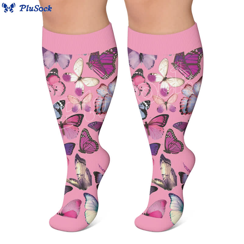 Plus Size Sweet Butterfly Compression Socks - image 3