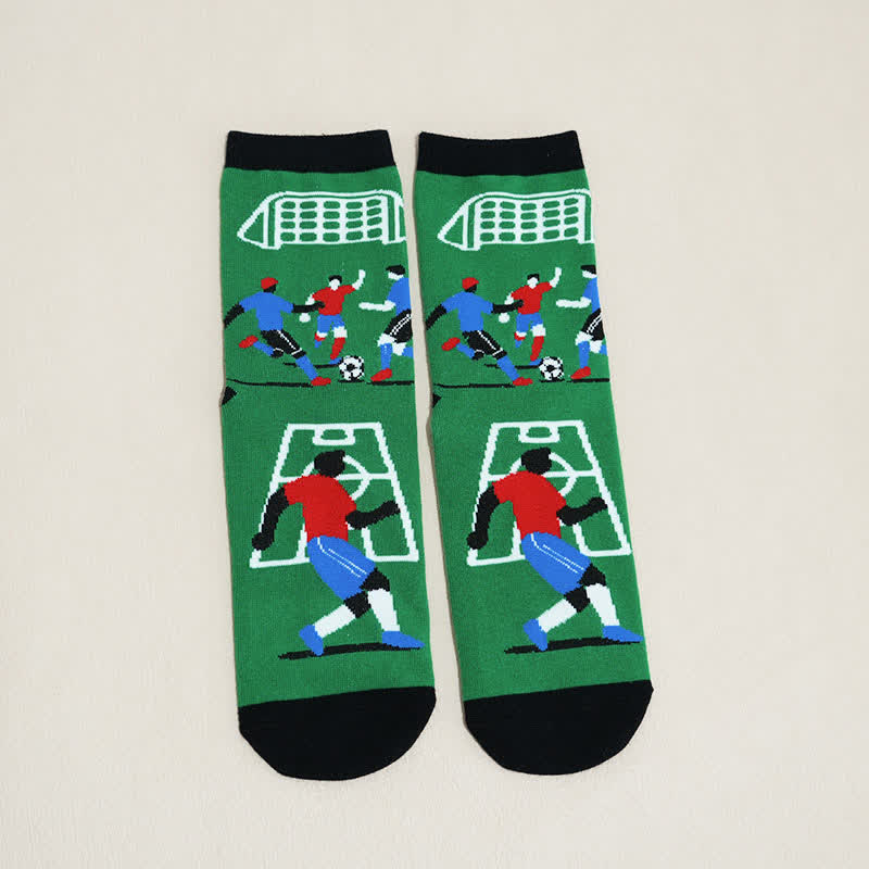 Breathable Soccer Slogan Cotton Quarter Socks(6 Pairs) - image 17