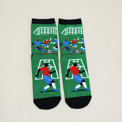 Breathable Soccer Slogan Cotton Quarter Socks(6 Pairs) - image 17
