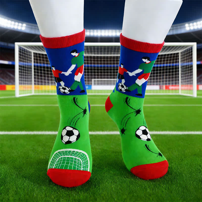 Breathable Soccer Slogan Cotton Quarter Socks(6 Pairs) - image 1