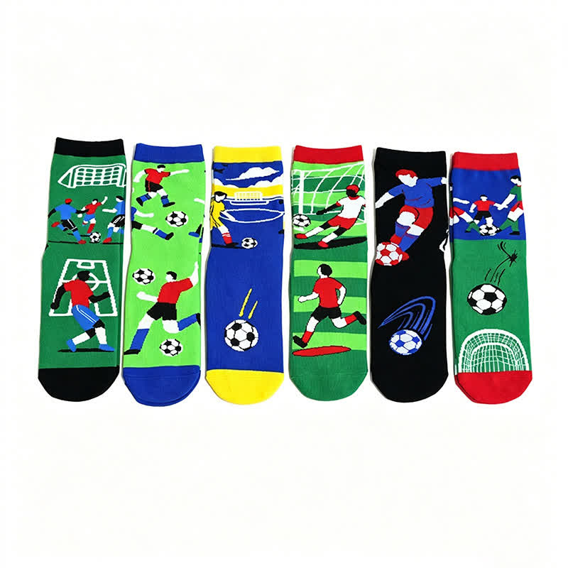 Breathable Soccer Slogan Cotton Quarter Socks(6 Pairs) - Multicolor - EU36-44(US3-10) - image 14