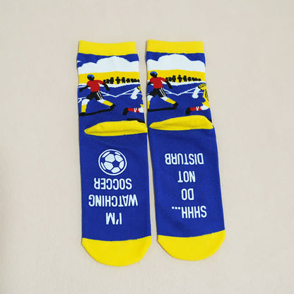 Breathable Soccer Slogan Cotton Quarter Socks(6 Pairs) - image 16
