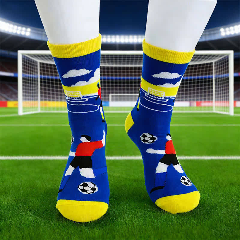Breathable Soccer Slogan Cotton Quarter Socks(6 Pairs) - image 3