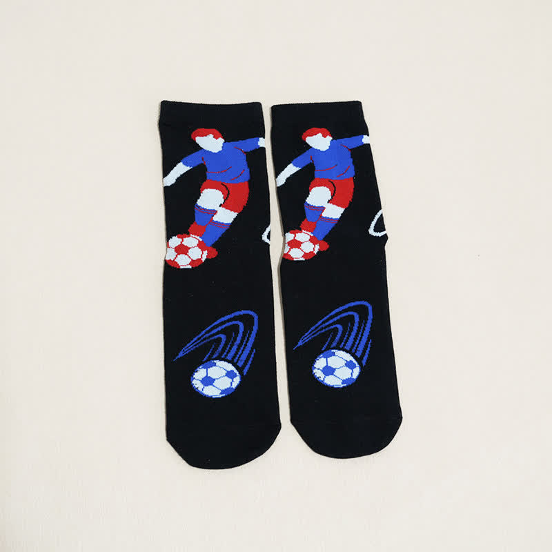 Breathable Soccer Slogan Cotton Quarter Socks(6 Pairs) - image 22