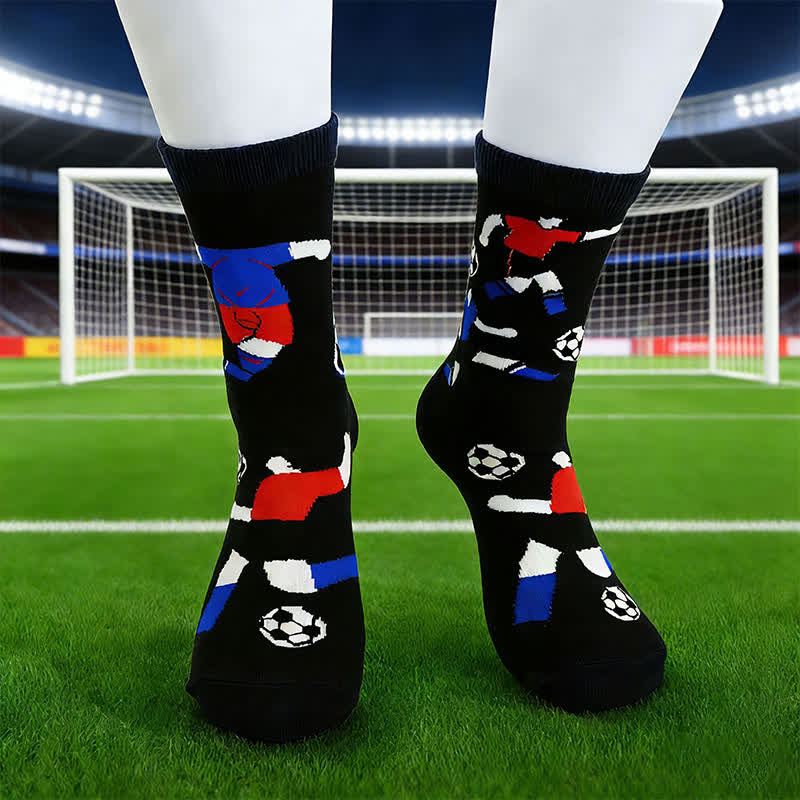 Breathable Soccer Slogan Cotton Quarter Socks(6 Pairs) - image 2