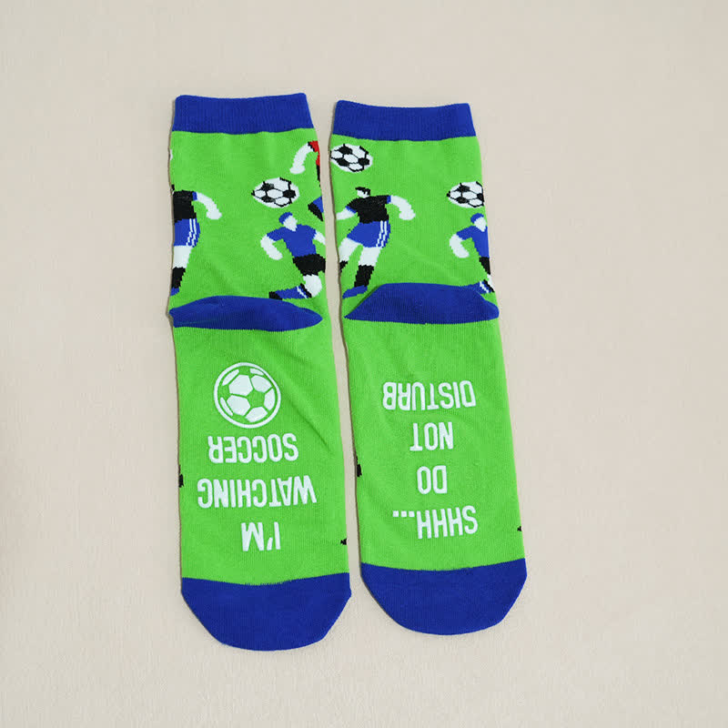 Breathable Soccer Slogan Cotton Quarter Socks(6 Pairs) - image 25