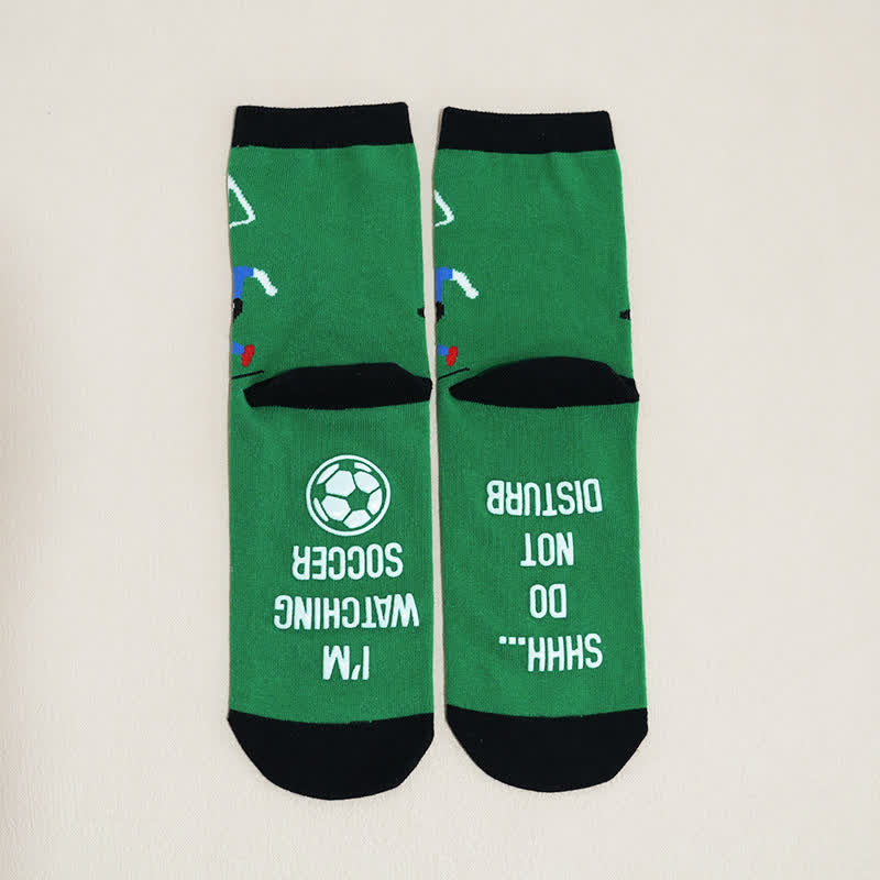 Breathable Soccer Slogan Cotton Quarter Socks(6 Pairs) - image 18