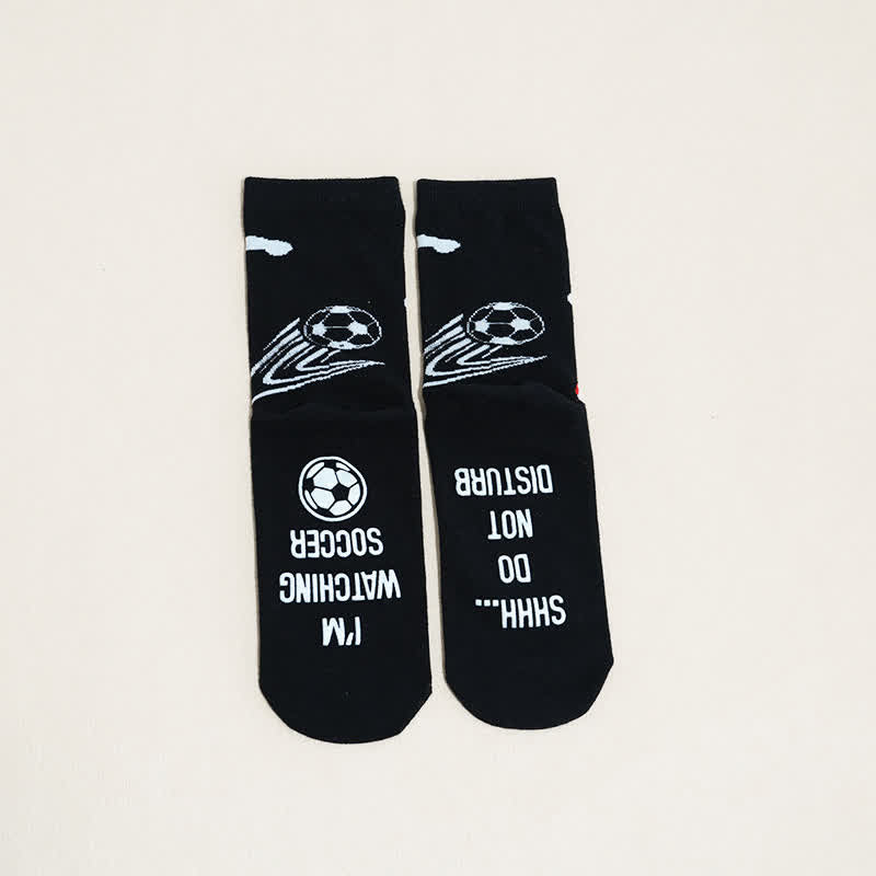 Breathable Soccer Slogan Cotton Quarter Socks(6 Pairs) - image 21