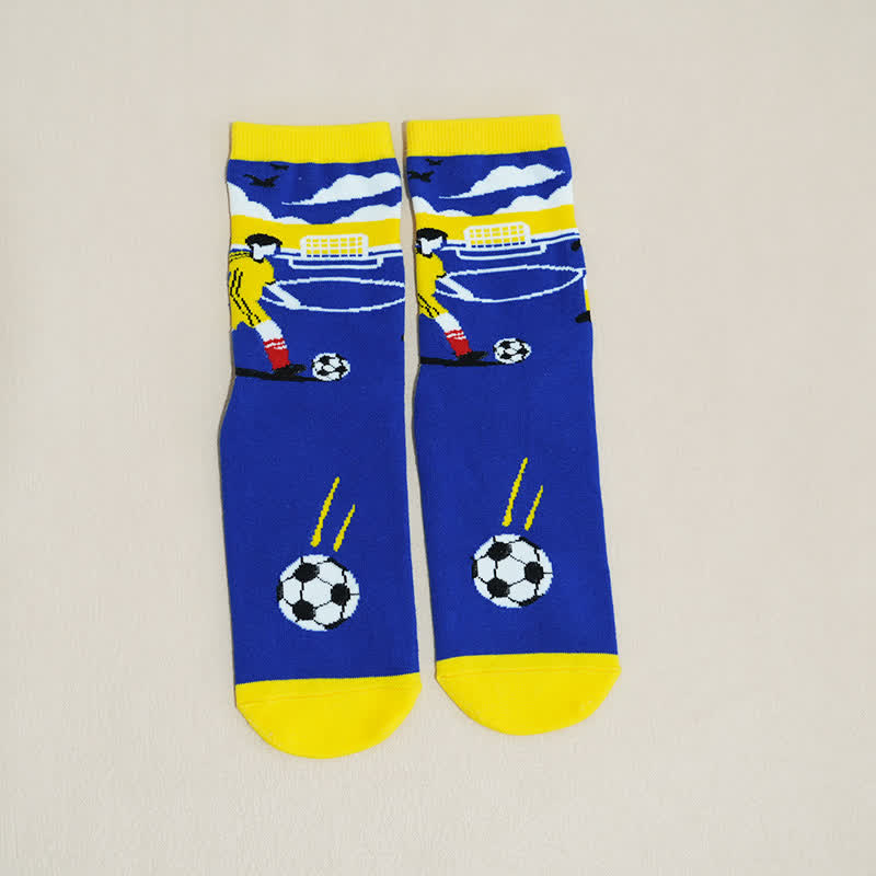 Breathable Soccer Slogan Cotton Quarter Socks(6 Pairs) - image 15