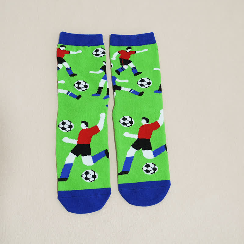 Breathable Soccer Slogan Cotton Quarter Socks(6 Pairs) - image 26