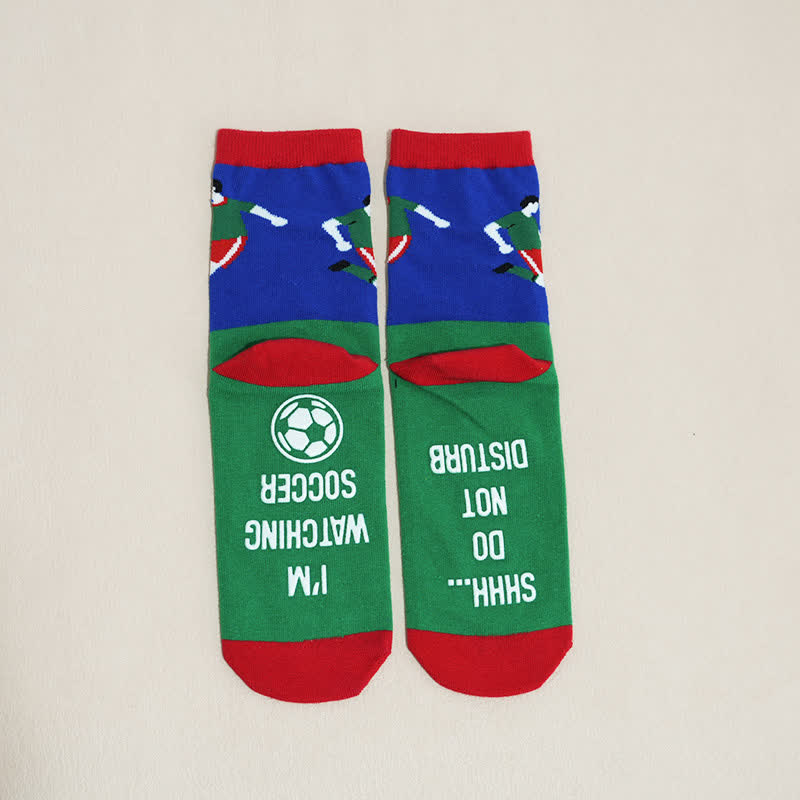 Breathable Soccer Slogan Cotton Quarter Socks(6 Pairs) - image 24