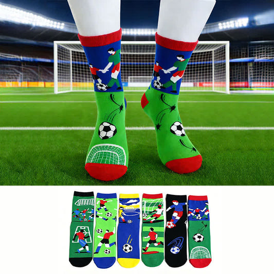 Breathable Soccer Slogan Cotton Quarter Socks(6 Pairs) - image 0