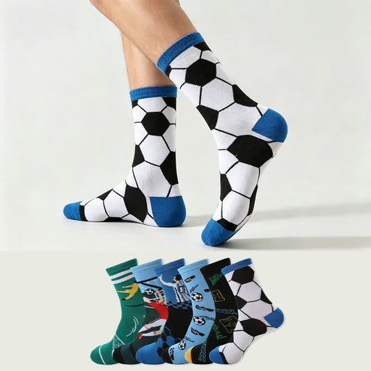 Casual Soccer Print Quarter Socks (6 Pairs) - image 0
