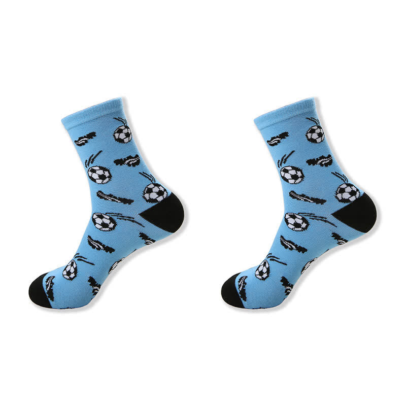 Casual Soccer Print Quarter Socks (6 Pairs) - image 6