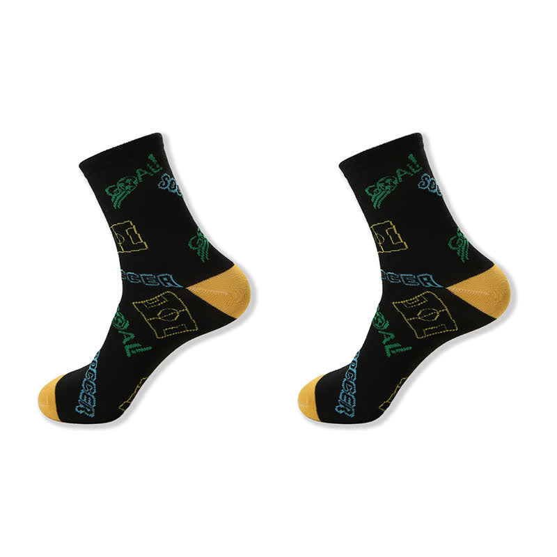 Casual Soccer Print Quarter Socks (6 Pairs) - image 2