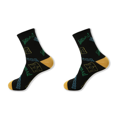 Casual Soccer Print Quarter Socks (6 Pairs) - image 2