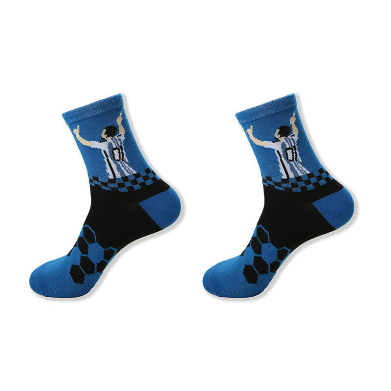 Casual Soccer Print Quarter Socks (6 Pairs) - image 7