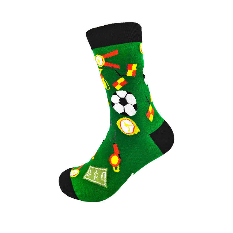 Funny Soccer Graphic Quarter Socks(2 Pairs) - image 3