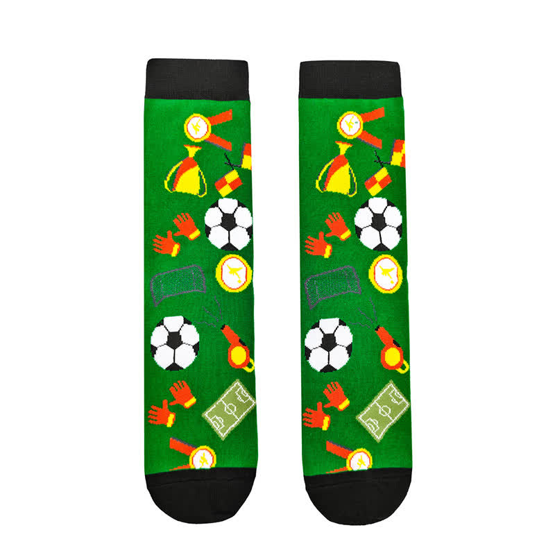 Funny Soccer Graphic Quarter Socks(2 Pairs) - image 5