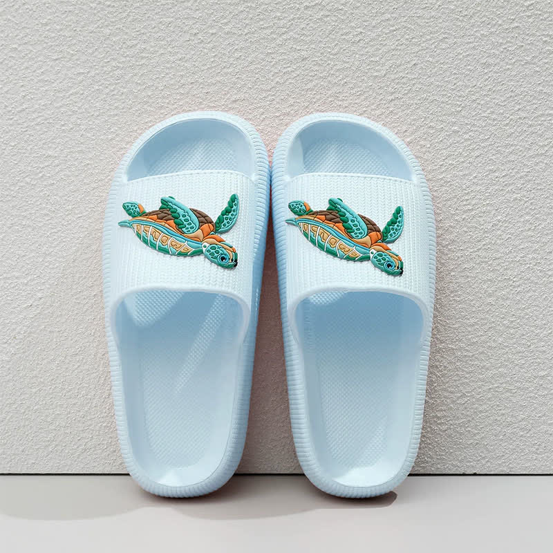 Soft Cushioned Turtle Slide Slippers - Blue - EU44-45(US10-11) - image 9