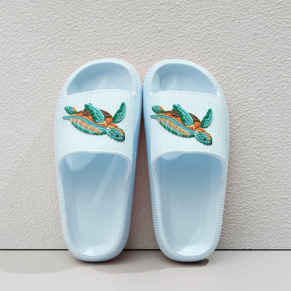 Soft Cushioned Turtle Slide Slippers - Blue - EU44-45(US10-11) - image 9