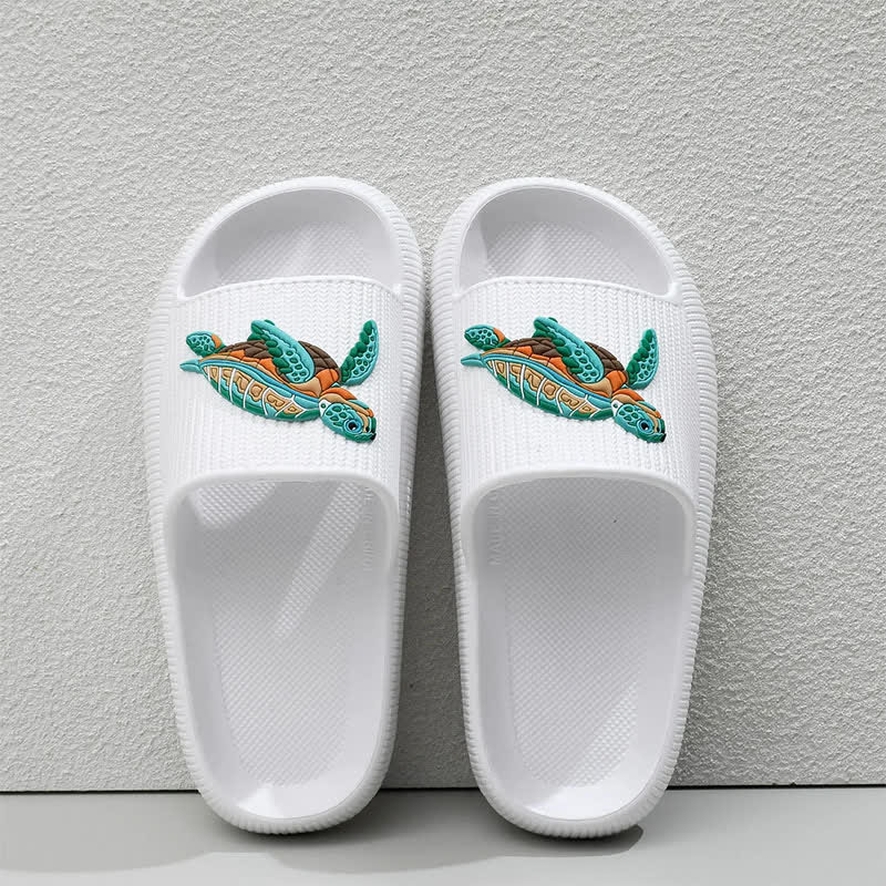 Soft Cushioned Turtle Slide Slippers - White - EU44-45(US10-11) - image 10