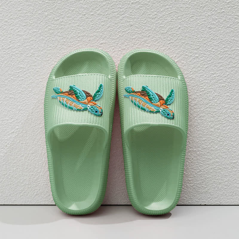 Soft Cushioned Turtle Slide Slippers - Green - EU44-45(US10-11) - image 7